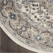Nourison Concerto 8' x Round Ivory Gray Fabric Farmhouse Area Rug (8' Round)