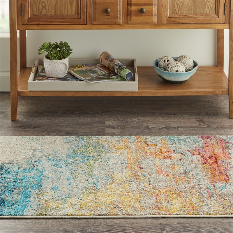 Nourison Celestial 3' x 5' Multicolor Fabric Modern Area Rug (3' x 5')