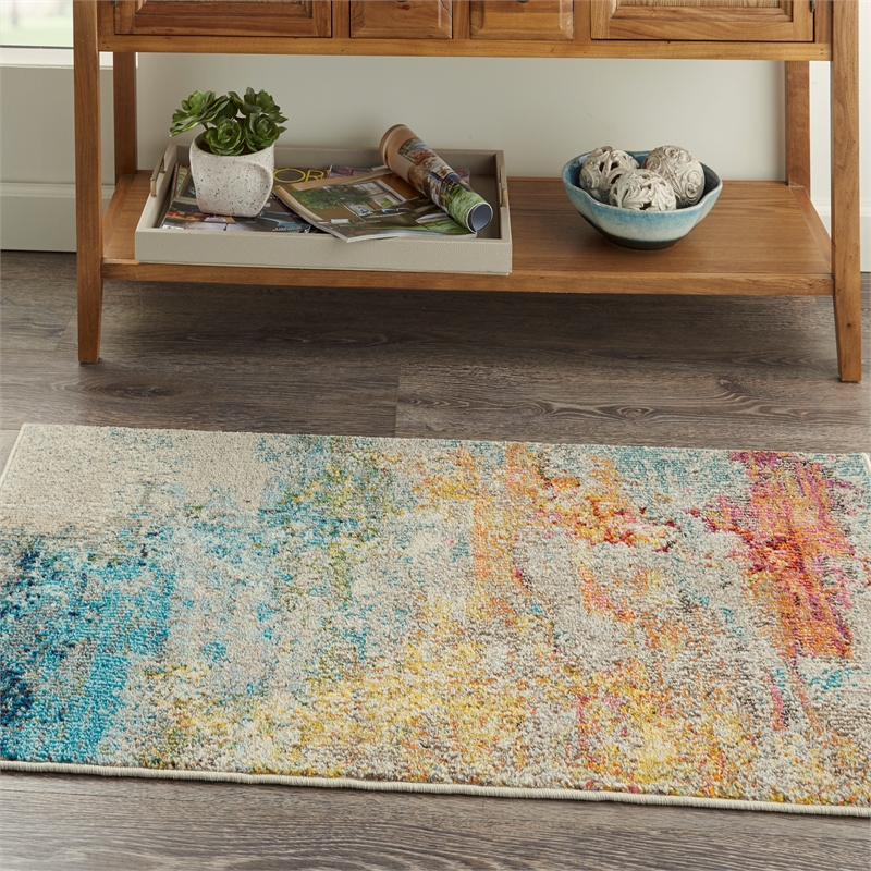 Nourison Celestial 3' x 5' Multicolor Fabric Modern Area Rug (3' x 5')