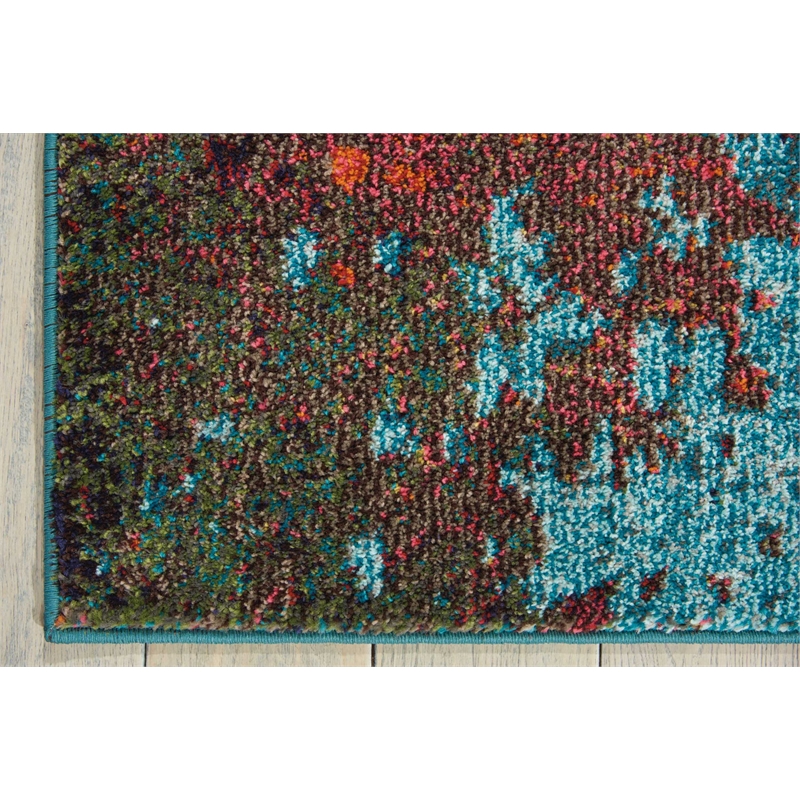 Nourison Celestial 4' x 6' Blue and Red Fabric Modern Area Rug (4' x 6')