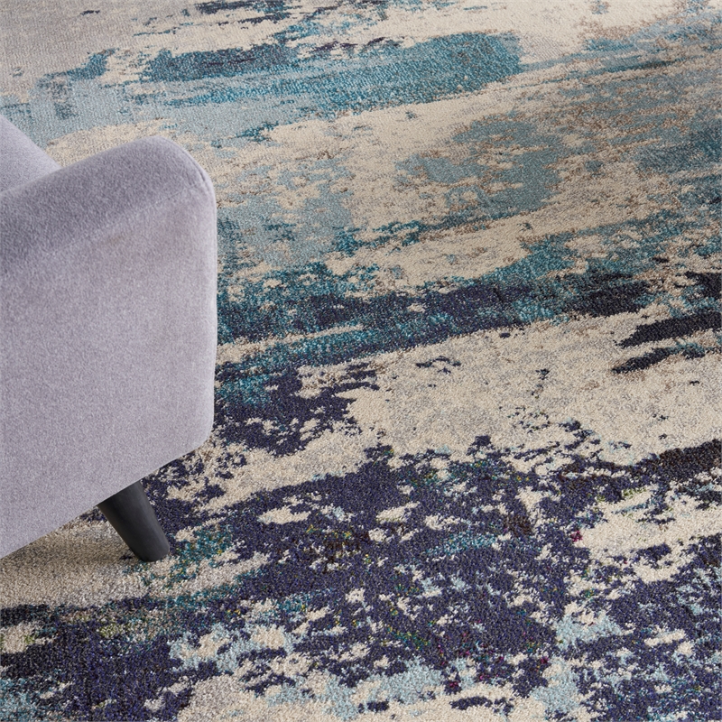 Nourison Celestial 8' x 11' Blue and White Fabric Modern Area Rug (8' x 11')