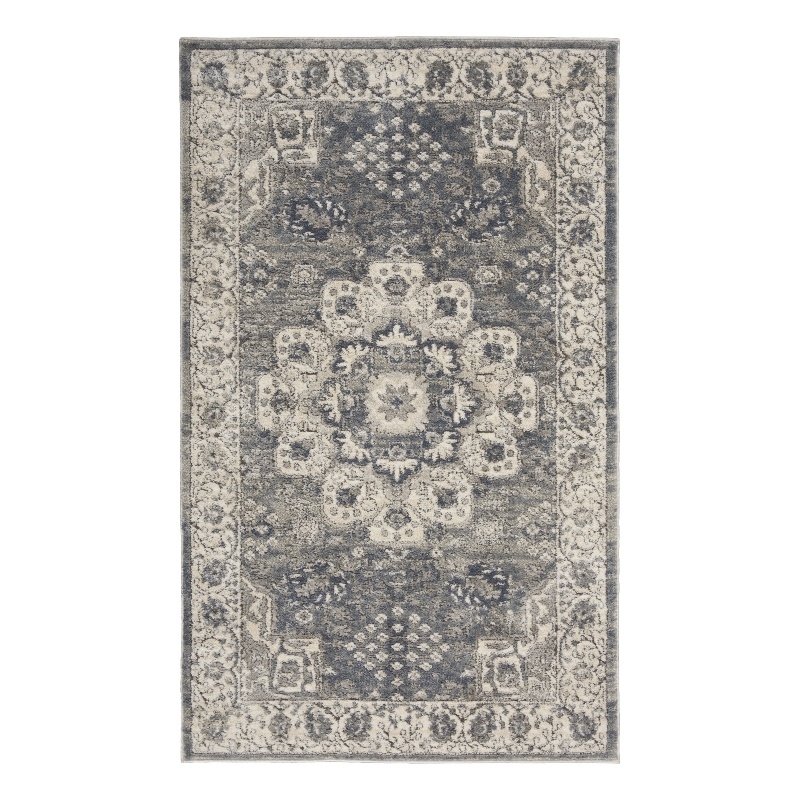 Nourison Concerto 3' x 5' Grey Ivory Vintage Indoor Rug