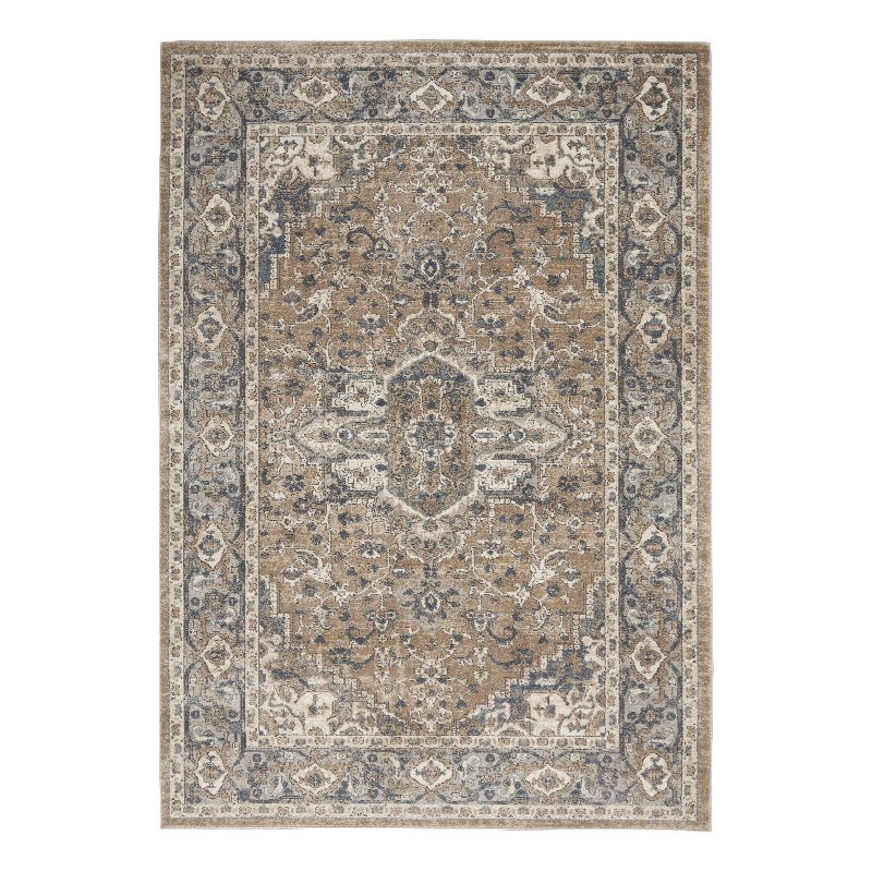Nourison Concerto 4' x 6' Beige Gray Fabric Farmhouse Area Rug (4' x 6')