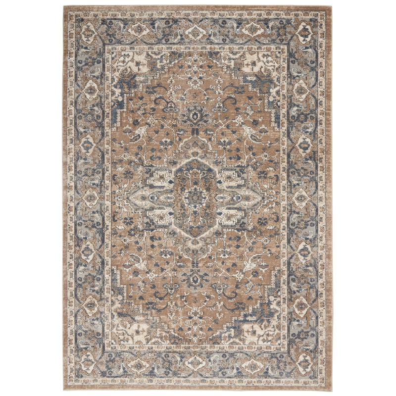 Nourison Concerto 4' x 6' Beige Gray Fabric Farmhouse Area Rug (4' x 6')