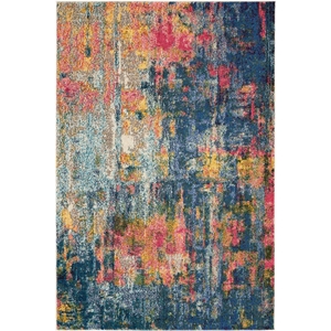 Nourison Celestial 3'11&quot x 5'11&quot Blue/Yellow Modern Indoor Rug