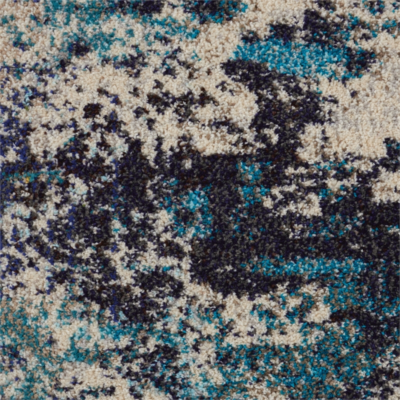 Nourison Celestial 4' x 6' Blue and White Fabric Modern Area Rug (4' x 6')