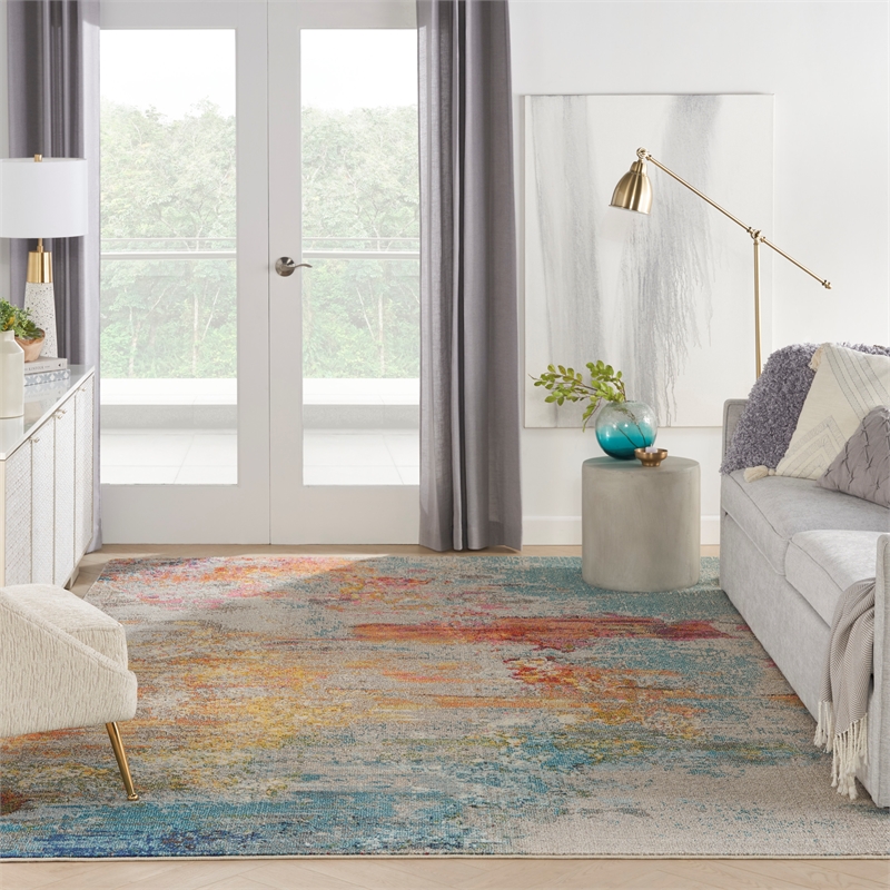 Nourison Celestial 8' x 11' Multicolor Fabric Modern Area Rug (8' x 11')