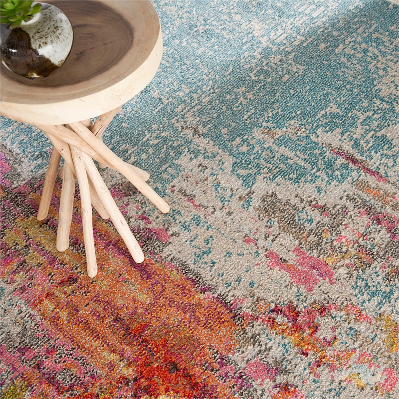 Nourison Celestial 8' x 11' Multicolor Fabric Modern Area Rug (8' x 11')