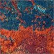 Nourison Celestial 8' x Round Blue and Red Fabric Modern Area Rug (8' Round)