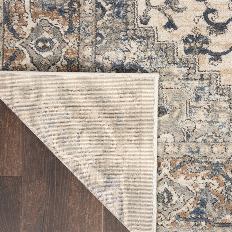 Nourison Concerto 4' x 6' Ivory Gray Fabric Farmhouse Area Rug (4' x 6')