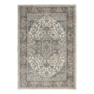 Nourison Concerto 4' x 6' Ivory Gray Fabric Farmhouse Area Rug (4' x 6')