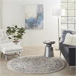 Nourison Concerto 4' x Round Beige Gray Fabric Farmhouse Area Rug (4' Round)
