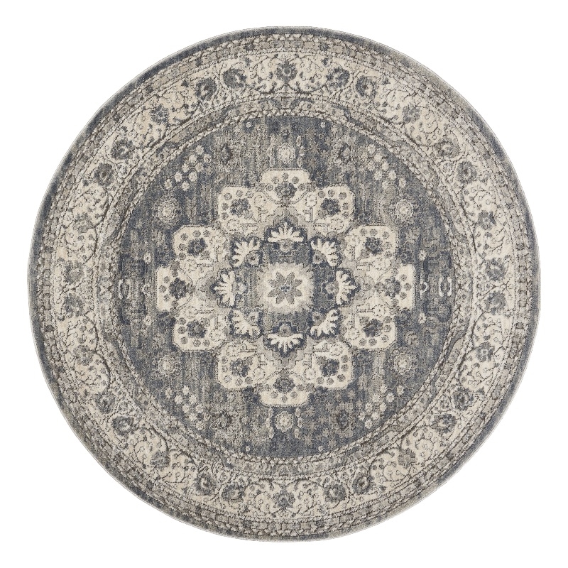 Nourison Concerto 4' x round Grey/Ivory Vintage Indoor Rug