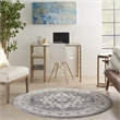 Nourison Concerto 4' x round Grey/Ivory Vintage Indoor Rug