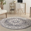 Nourison Concerto 4' x round Grey/Ivory Vintage Indoor Rug