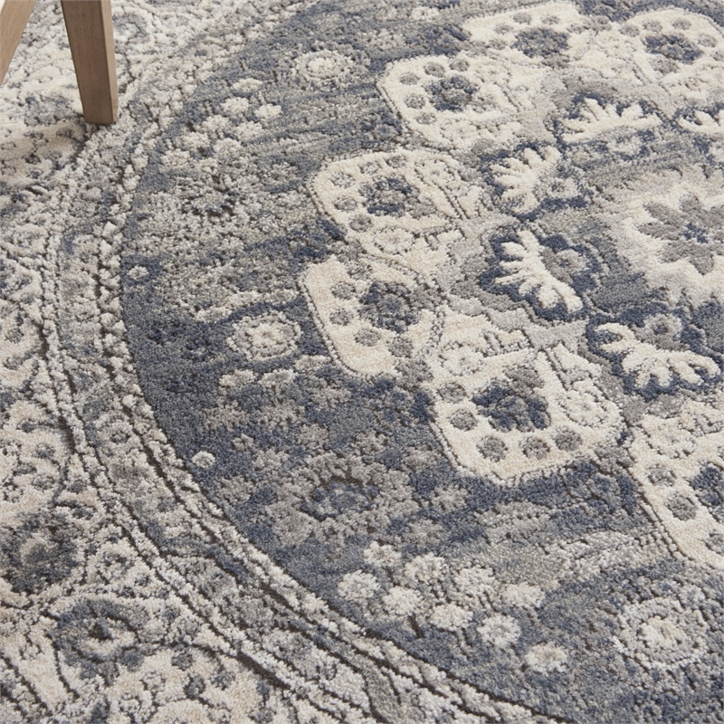 Nourison Concerto 4' x round Grey/Ivory Vintage Indoor Rug