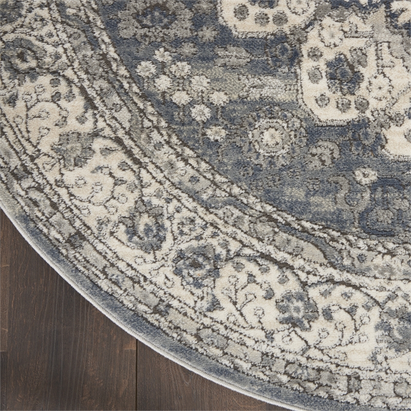 Nourison Concerto 4' x round Grey/Ivory Vintage Indoor Rug