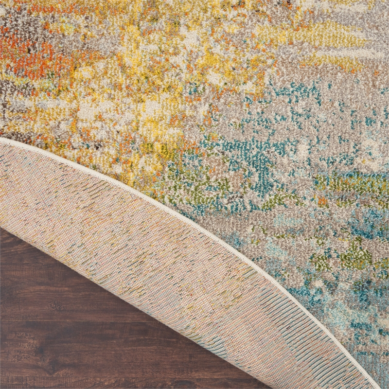 Nourison Celestial 8' x Round Multicolor Fabric Modern Area Rug (8' Round)
