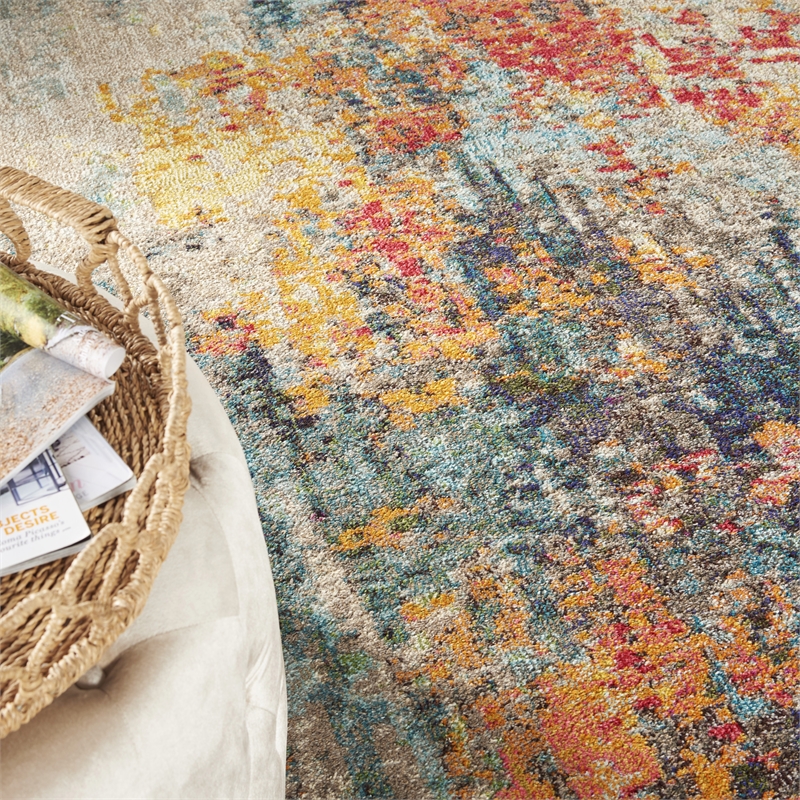 Nourison Celestial 9' x 12' Multicolor Modern Indoor Rug Polypropylene
