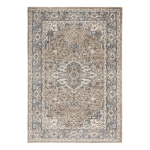 Nourison Concerto 5' x 7' Beige Gray Fabric Farmhouse Area Rug (5' x 7')
