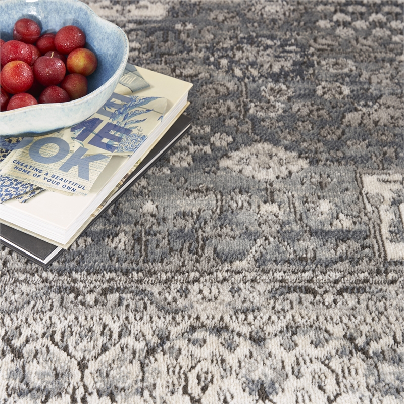 nourison concerto 5'3&quot x 7'3&quot grey/ivory vintage indoor rug