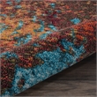 Nourison Celestial 10' x 14' Blue and Red Fabric Modern Area Rug (10' x 14')
