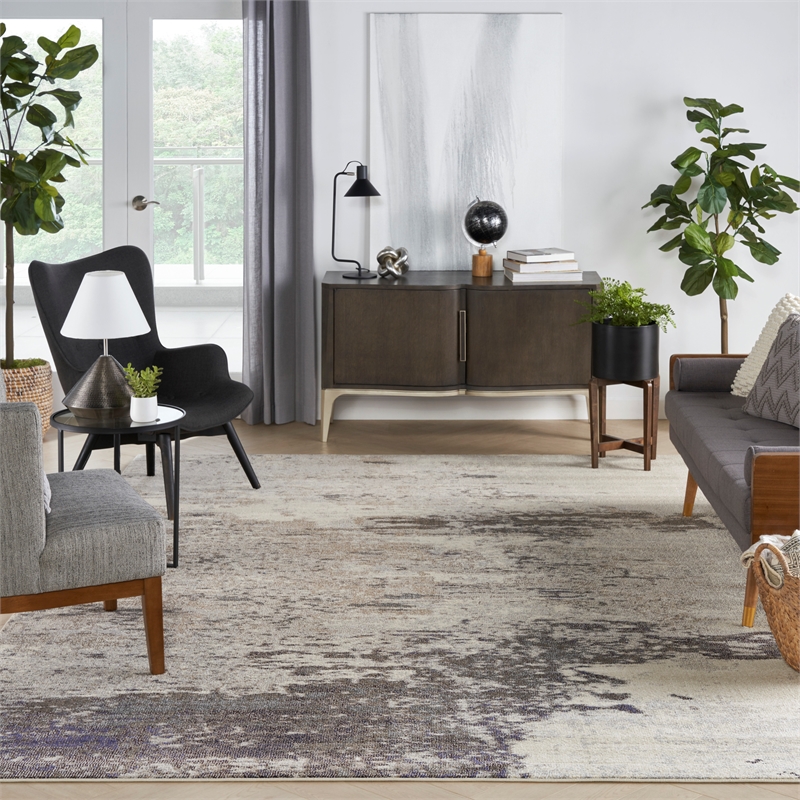 Nourison Celestial 10' x 14' Ivory/Gray Modern Indoor Rug