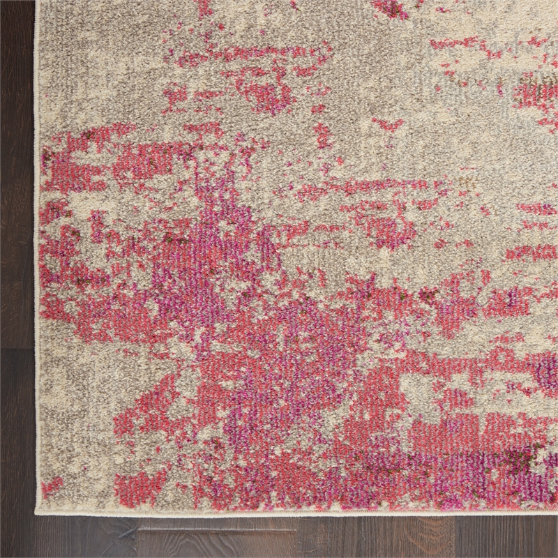 Nourison Celestial 10' x 14' Ivory/Pink Modern Indoor Rug Polypropylene