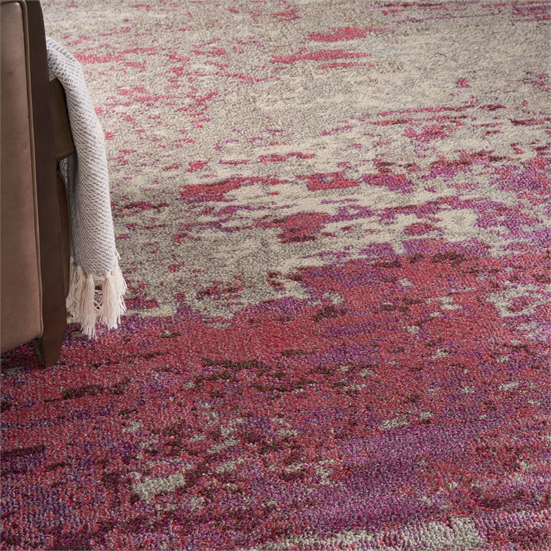 Nourison Celestial 10' x 14' Ivory/Pink Modern Indoor Rug Polypropylene