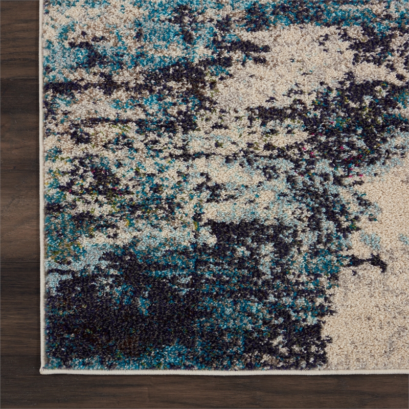 Nourison Celestial 10' x 14' Blue and White Fabric Modern Area Rug (10' x 14')