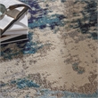 Nourison Celestial 10' x 14' Blue and White Fabric Modern Area Rug (10' x 14')