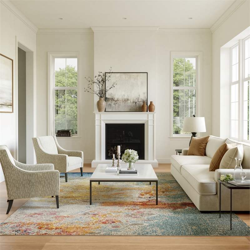 Nourison Celestial 10' x 14' Multicolor Fabric Modern Area Rug (10' x 14')