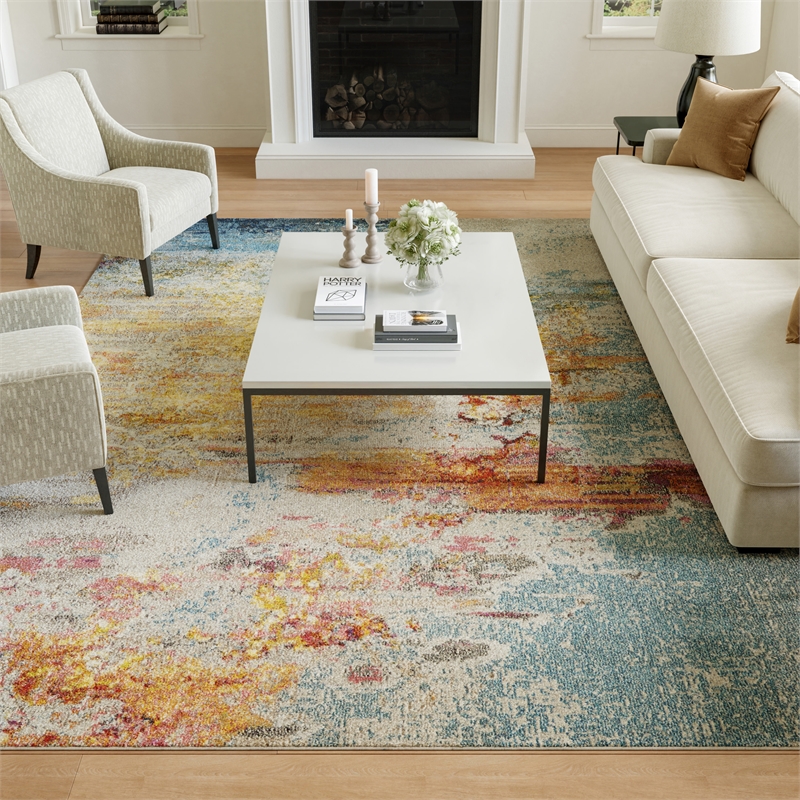 Nourison Celestial 10' x 14' Multicolor Fabric Modern Area Rug (10' x 14')