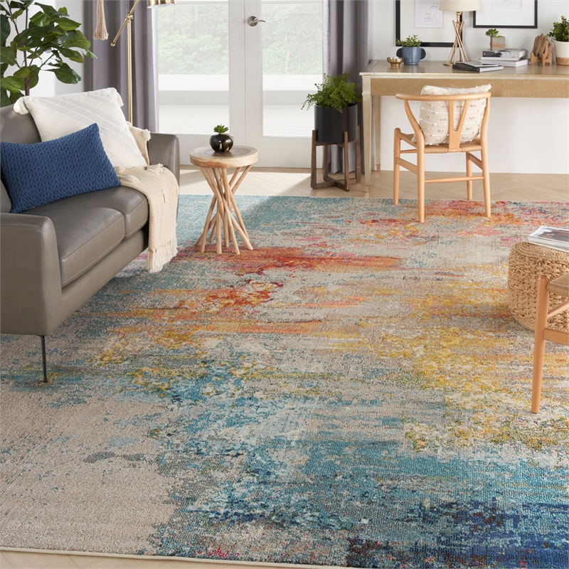 Nourison Celestial 10' x 14' Multicolor Fabric Modern Area Rug (10' x 14')