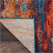 Nourison Celestial 6' Runner Blue and Red Fabric Modern Area Rug (6' Runner)