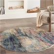 Nourison Celestial 4' x round Multicolor Modern Indoor Rug