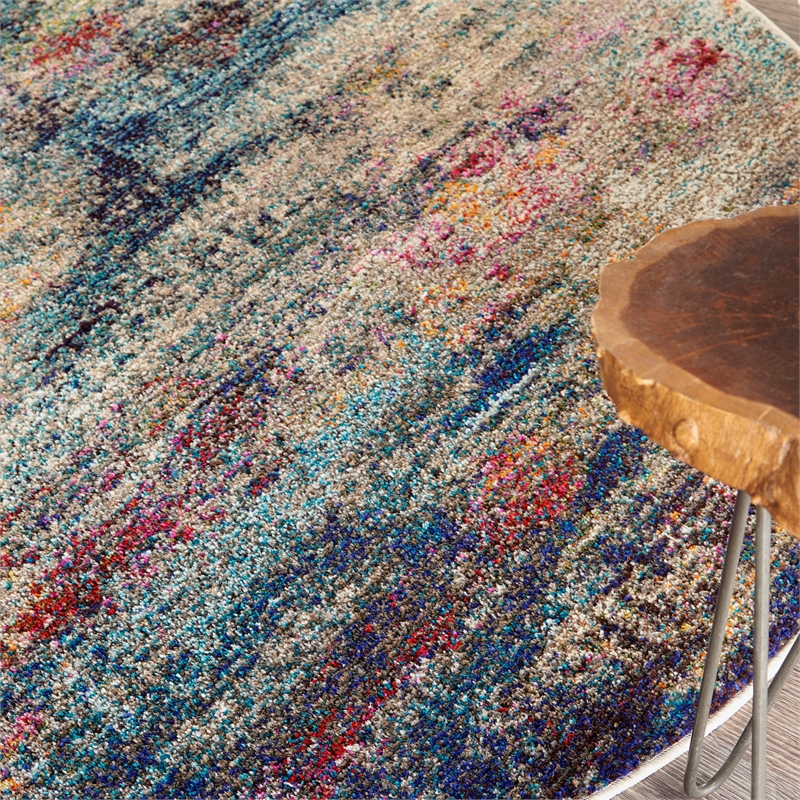 Nourison Celestial 4' x round Multicolor Modern Indoor Rug