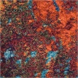 Nourison Celestial 5' x 7' Blue and Red Fabric Modern Area Rug (5' x 7')