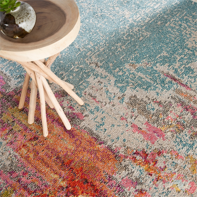 Nourison Celestial 9' x 12' Multicolor Fabric Modern Area Rug (9' x 12')