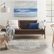 Nourison Concerto 5' x Round Ivory Gray Fabric Farmhouse Area Rug (5' Round)