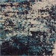 Nourison Celestial 6' Runner Blue and White Fabric Modern Area Rug (6' Runner)