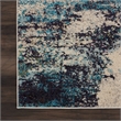 Nourison Celestial 6' Runner Blue and White Fabric Modern Area Rug (6' Runner)