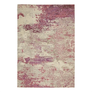 Nourison Celestial 5'3&quot x 7'3&quot Ivory/Pink Modern Indoor Rug Polypropylene