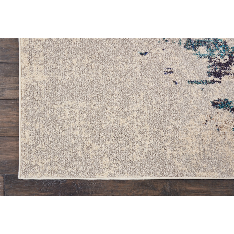 Nourison Celestial 5' x 7' Blue and White Fabric Modern Area Rug (5' x 7')