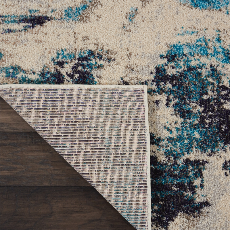 Nourison Celestial 5' x 7' Blue and White Fabric Modern Area Rug (5' x 7')
