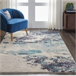 Nourison Celestial 5' x 7' Blue and White Fabric Modern Area Rug (5' x 7')