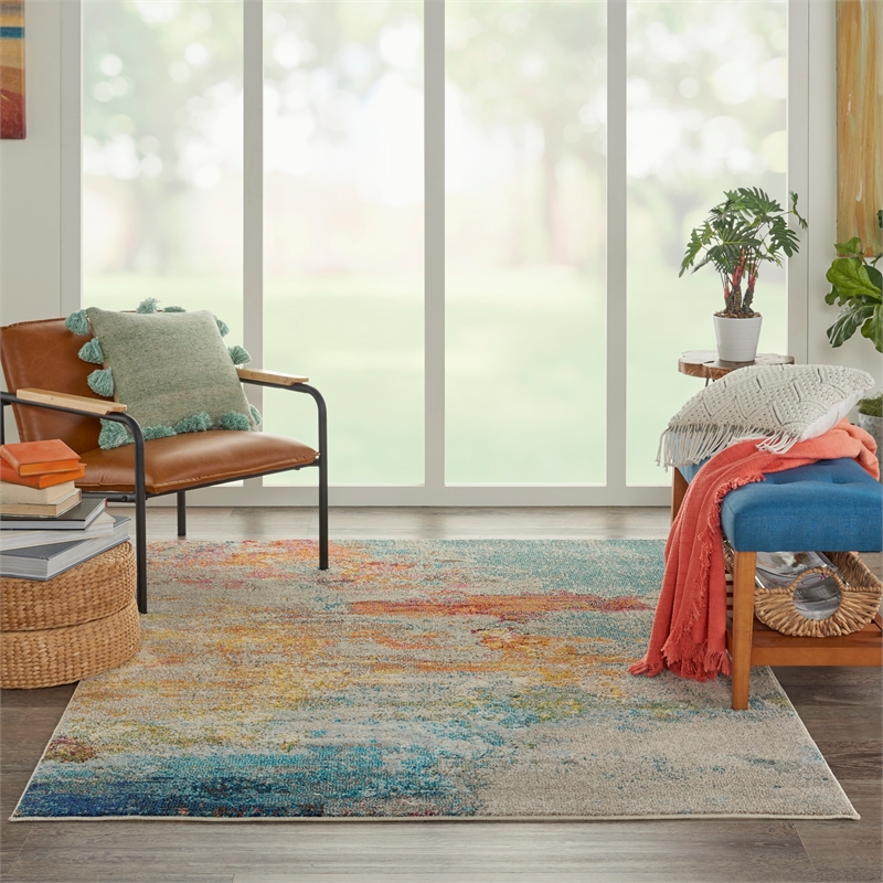 Nourison Celestial 5' x 7' Multicolor Fabric Modern Area Rug (5' x 7')