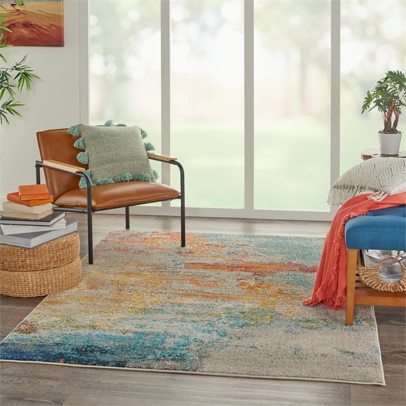 Nourison Celestial 5' x 7' Multicolor Fabric Modern Area Rug (5' x 7')