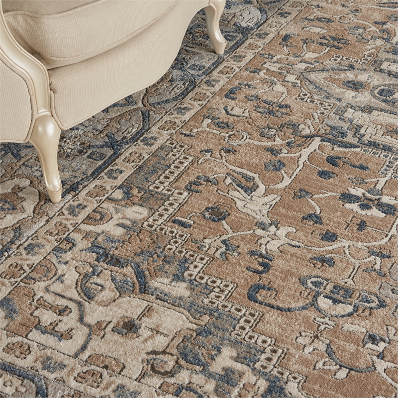 Nourison Concerto 10' x 14' Beige Gray Fabric Farmhouse Area Rug (10' x 14')