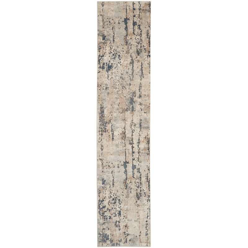 Nourison Concerto 10' Runner Beige Gray Fabric Modern Area Rug (10' Runner)
